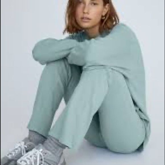 Wilfred Pants - Wilfred Parker Pant Waffle Knit Organic Cotton Lounge Pants in Dream Blue XL